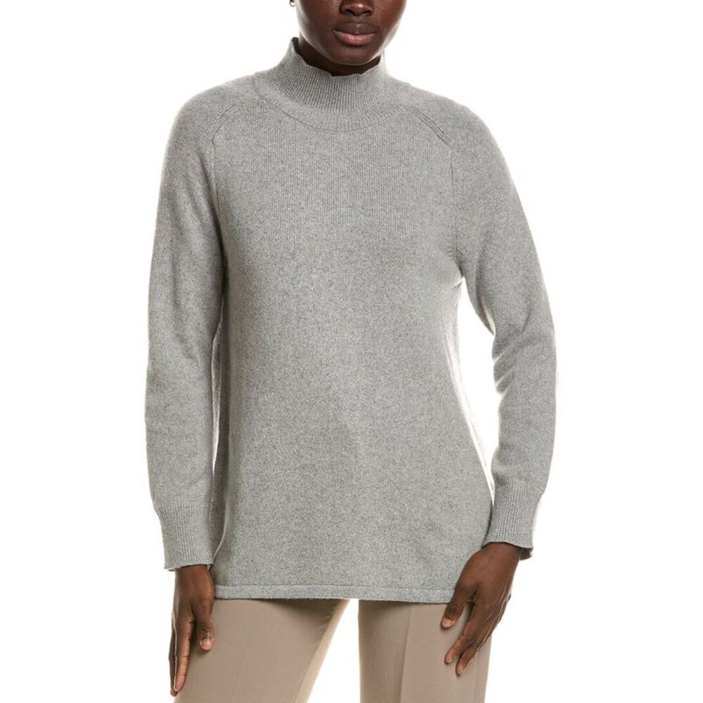 Eileen Fisher Womens  Turtle Neck Cashmere-Blend Tunic, Gray